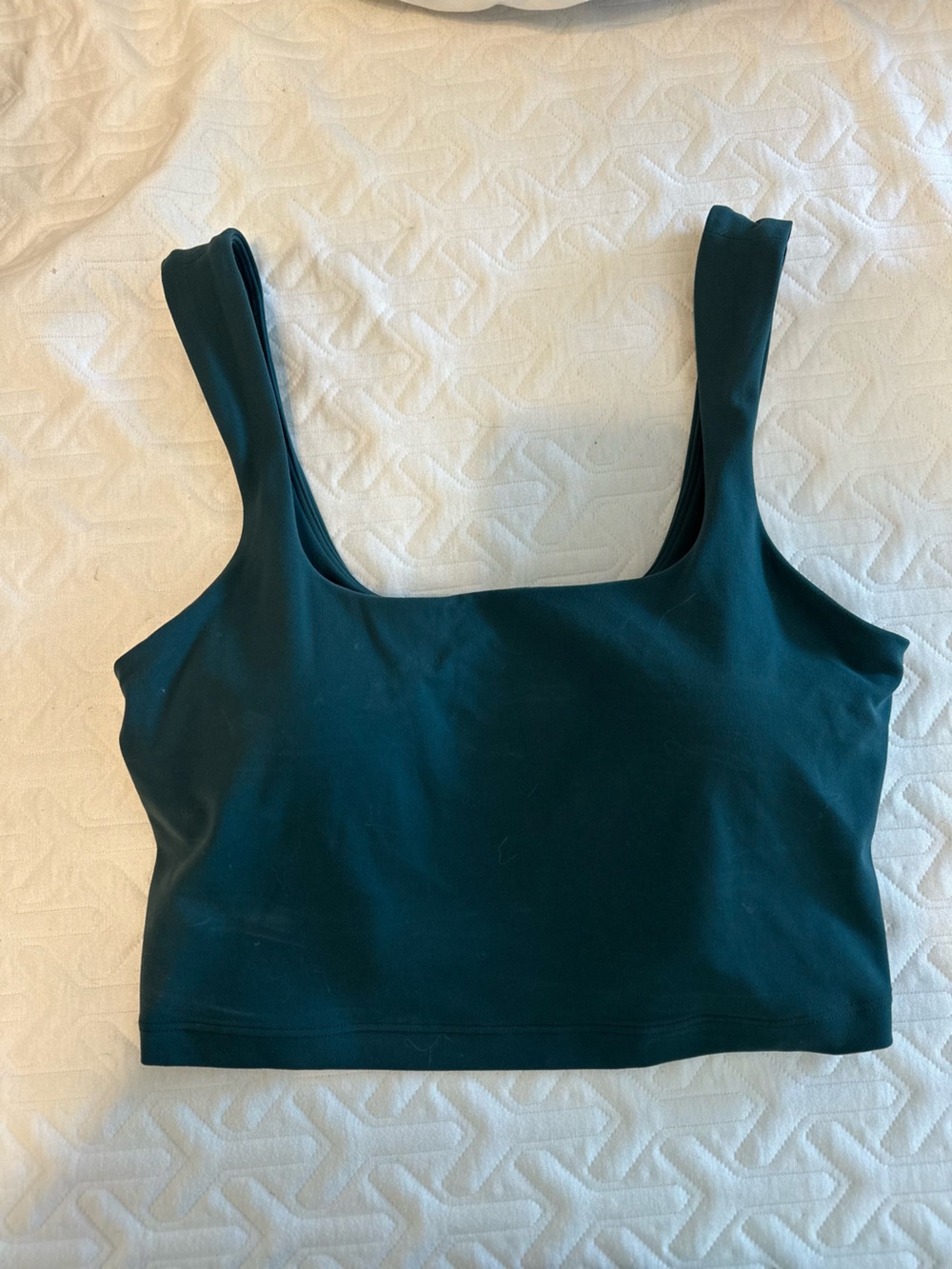 Athleta Transcend Square Neck Crop Sports Bra A-C in Pine